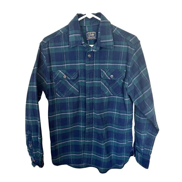 Mens Jachs Heritage Flannel Shirt Long Sleeve Green Plaid Button Up Medium - Picture 1 of 7